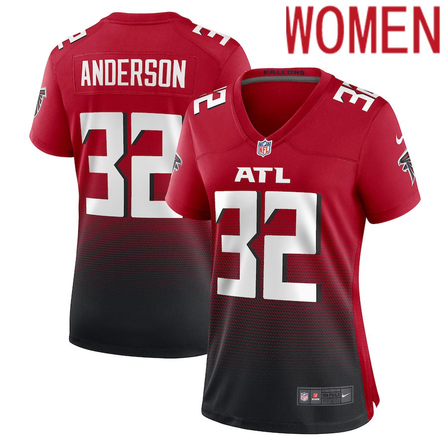 Women Atlanta Falcons 32 Jamal Anderson Nike Red Retired Game NFL Jersey